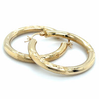 Estate Polished & Satin Finish Hoop Earrings