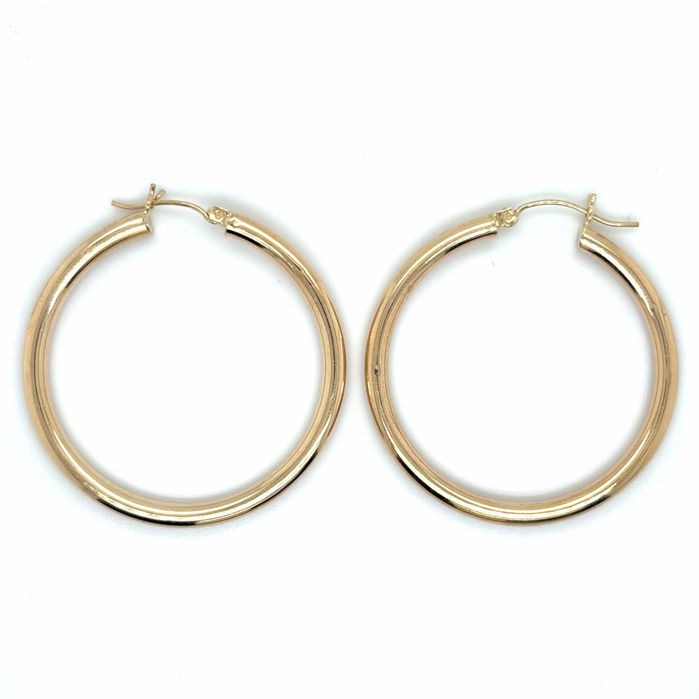 Estate 40x3mm Classic Hoop Earrings