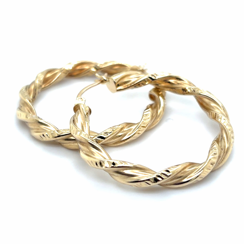 Estate 35x4mm Twisted Hoops