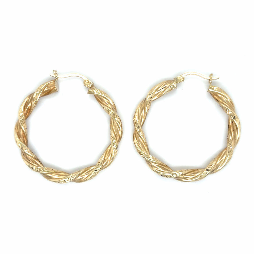 Estate 35x4mm Twisted Hoops