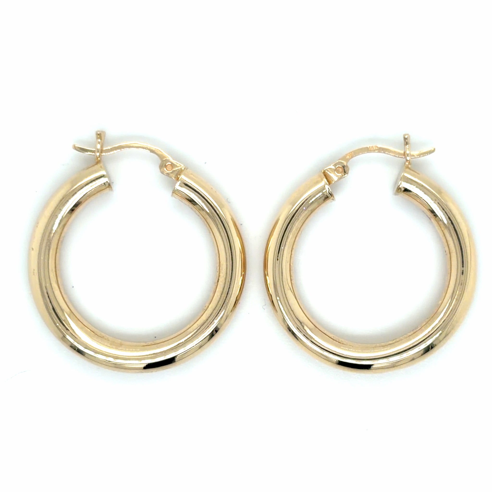 Estate 14K Tube Hoop Earrings