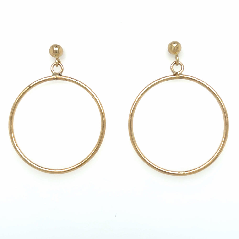 Estate Drop Hoop Earrings