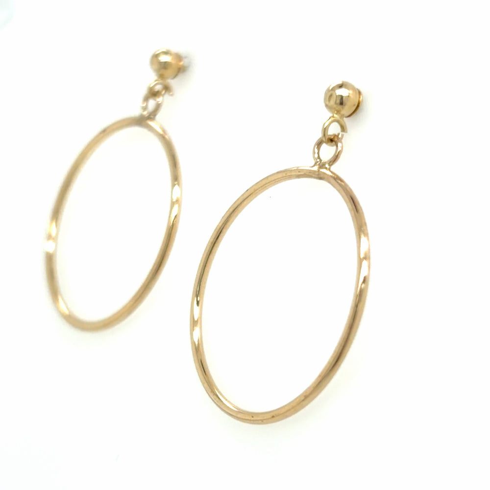 Estate Drop Hoop Earrings