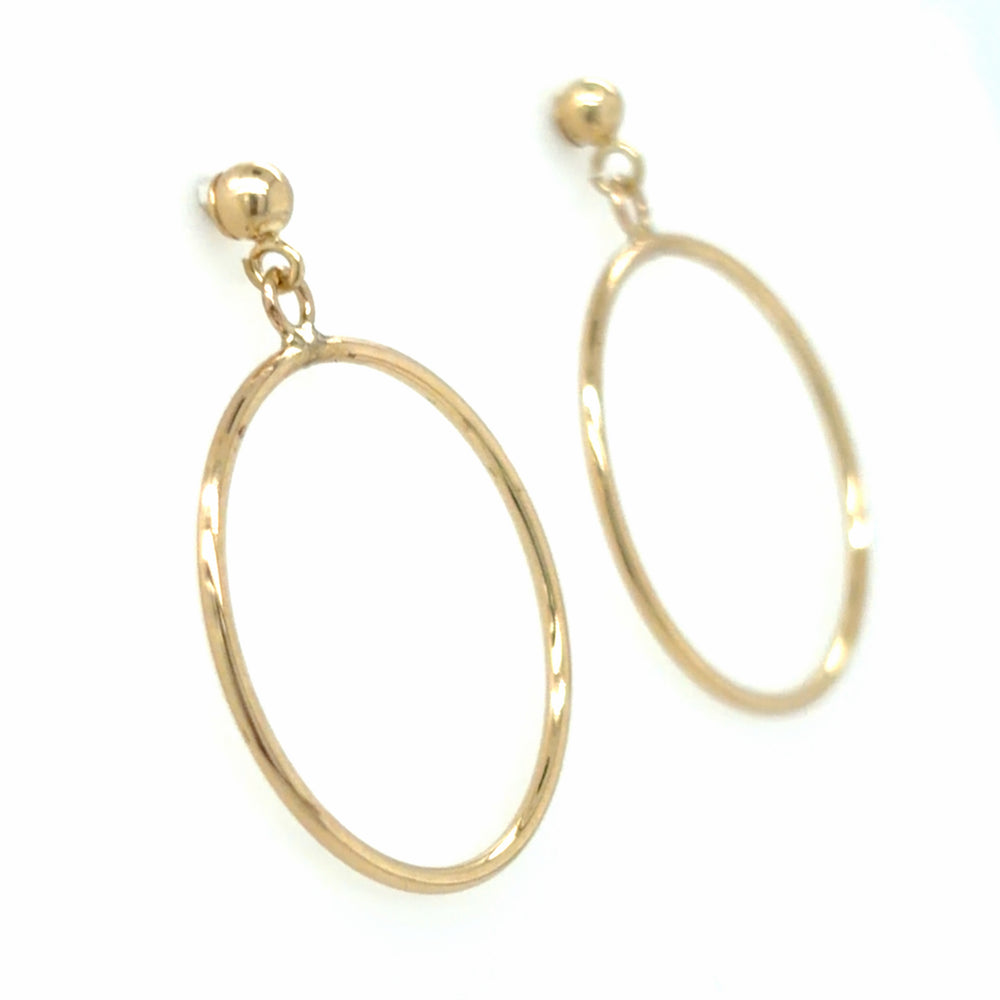 Estate Drop Hoop Earrings