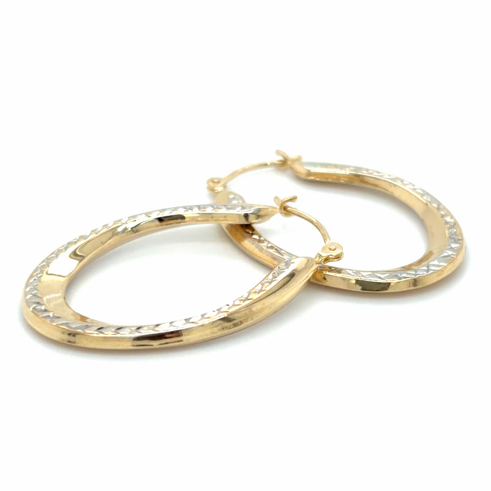 Estate Two Tone Gold Twisted Hoops