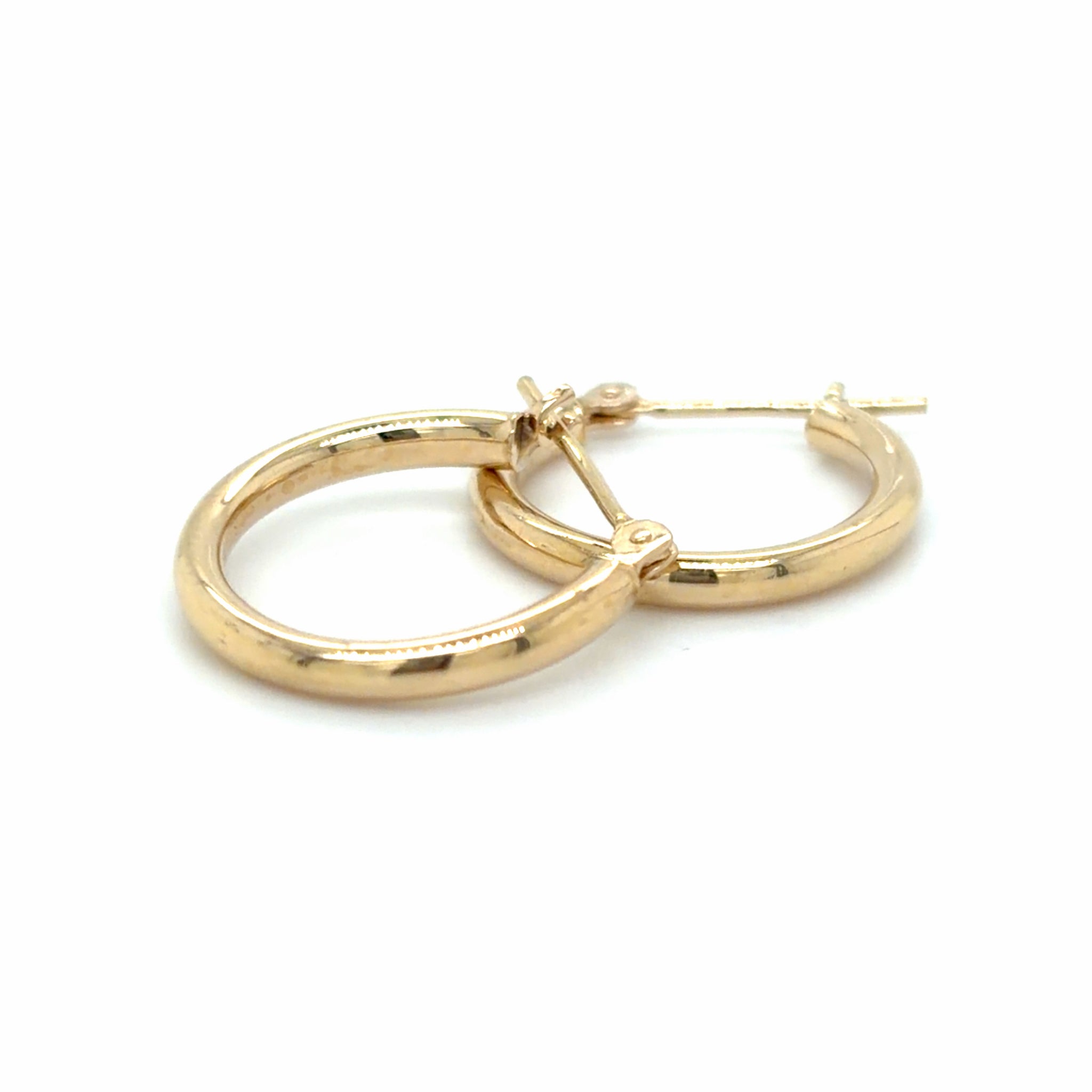 Estate 15mm Polished Gold Hoops