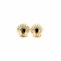 Estate Seashell Stud Earrings