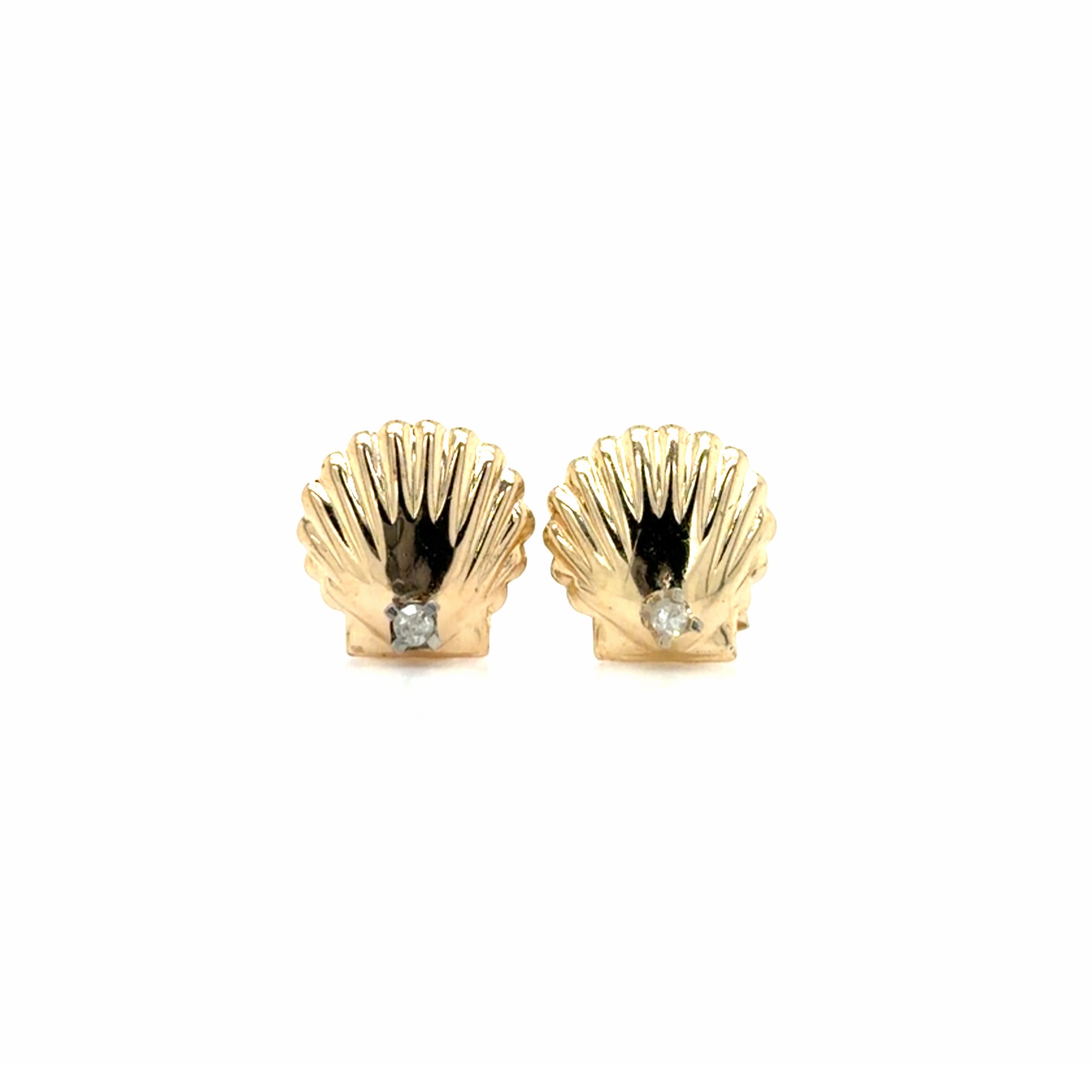 Estate Seashell Stud Earrings