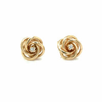 Estate Diamond Love Knot Studs