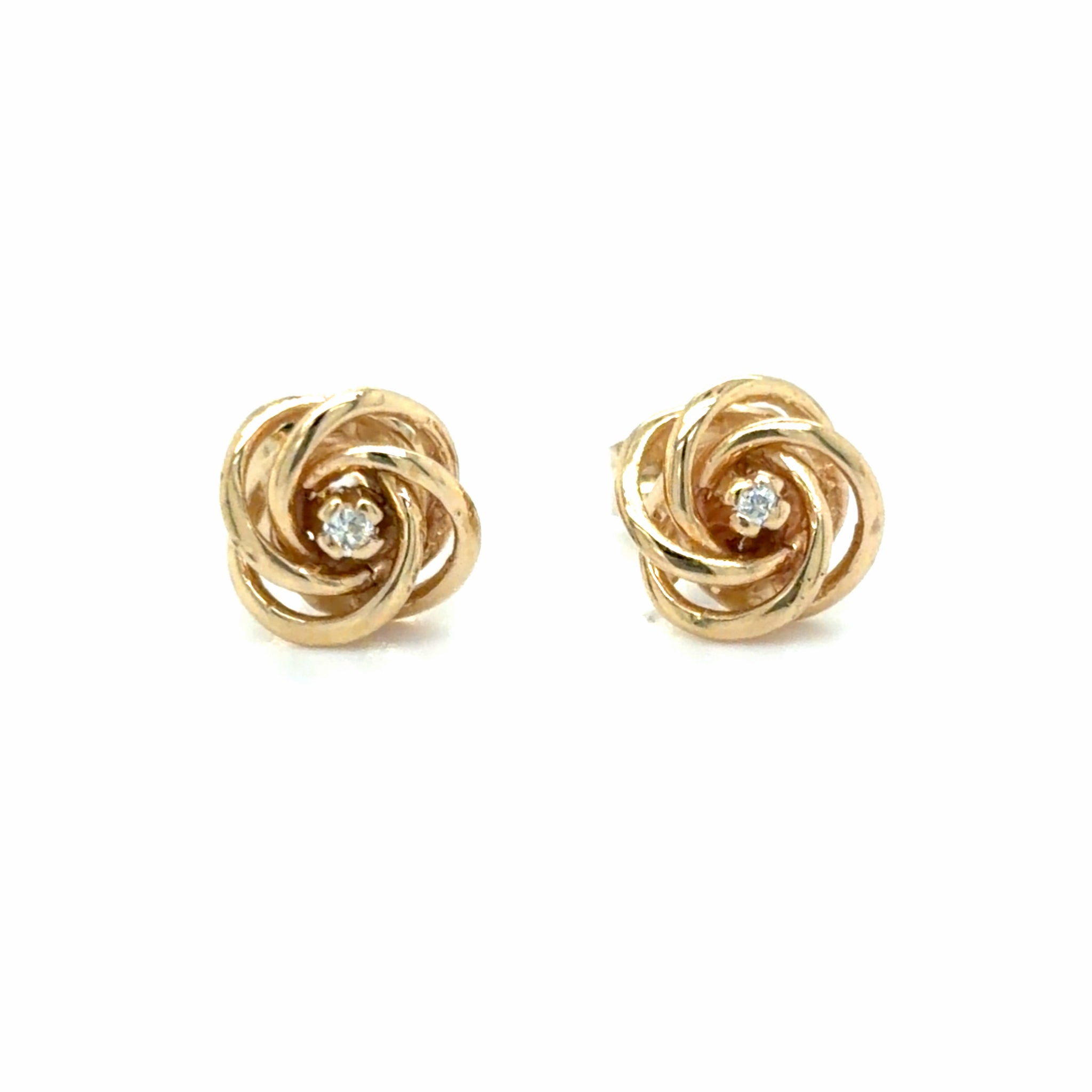 Estate Diamond Love Knot Studs
