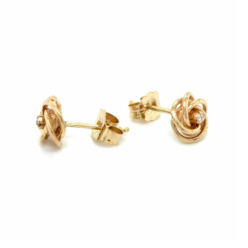 Estate Diamond Love Knot Studs