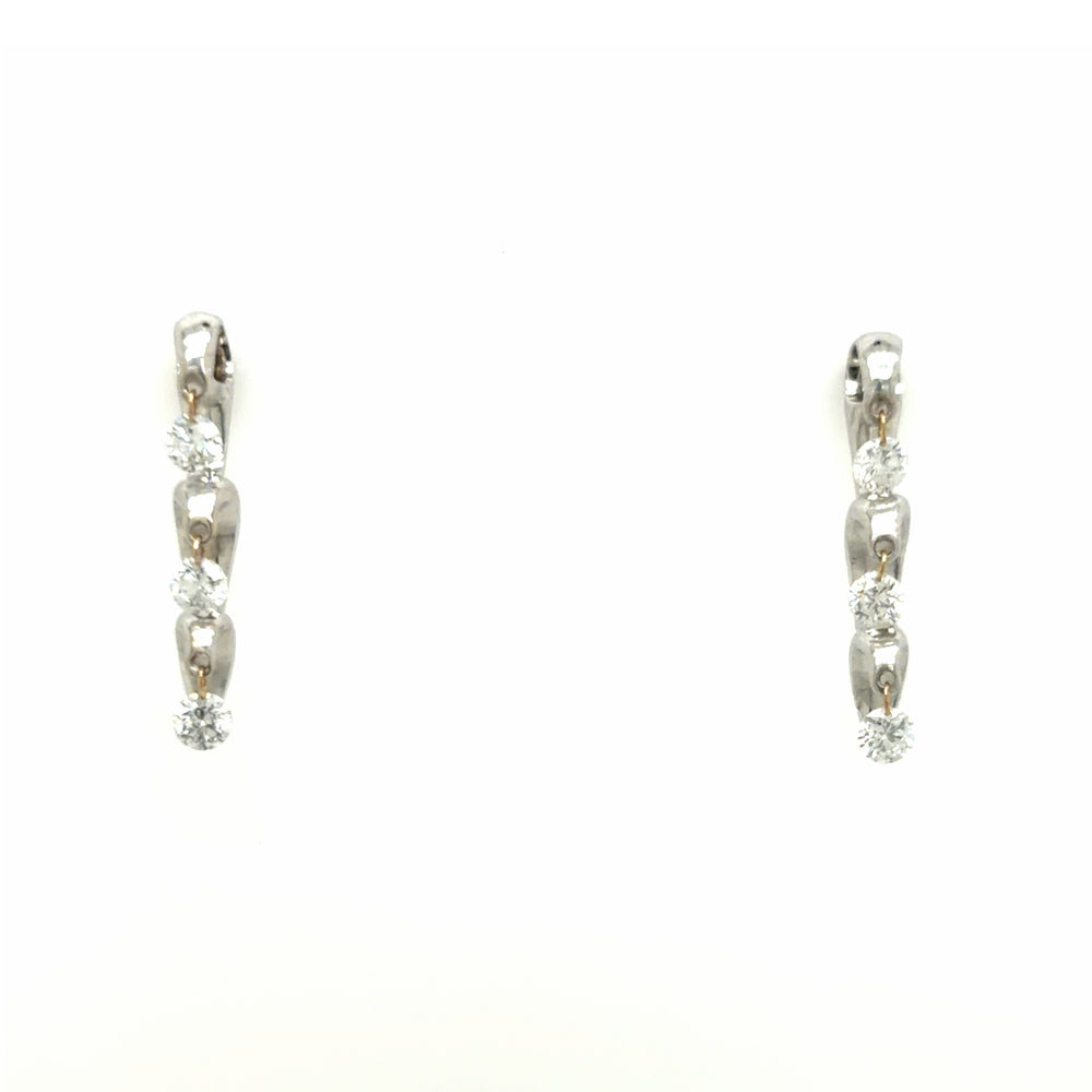 Estate Diamond Modern Dangle Earrings