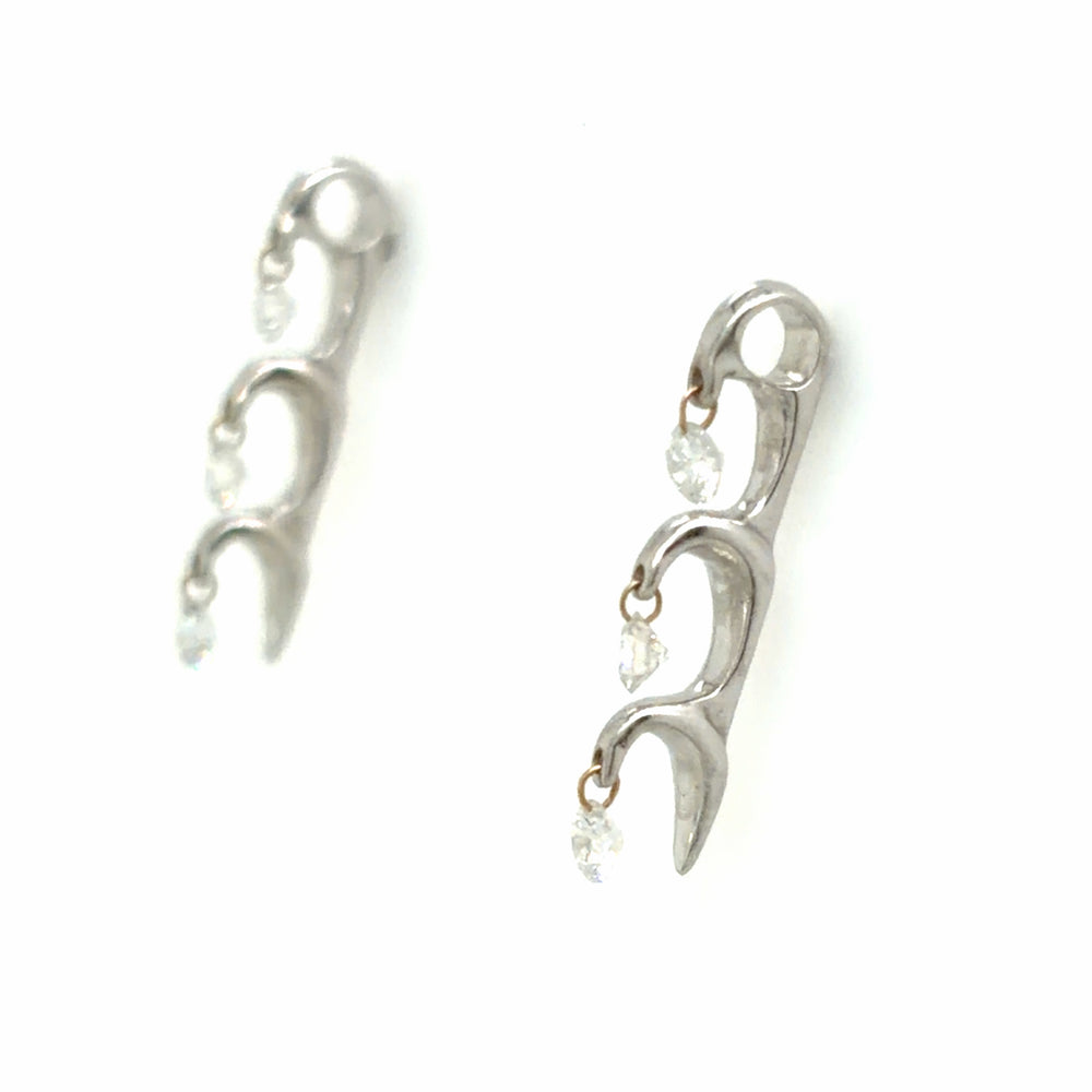 Estate Diamond Modern Dangle Earrings