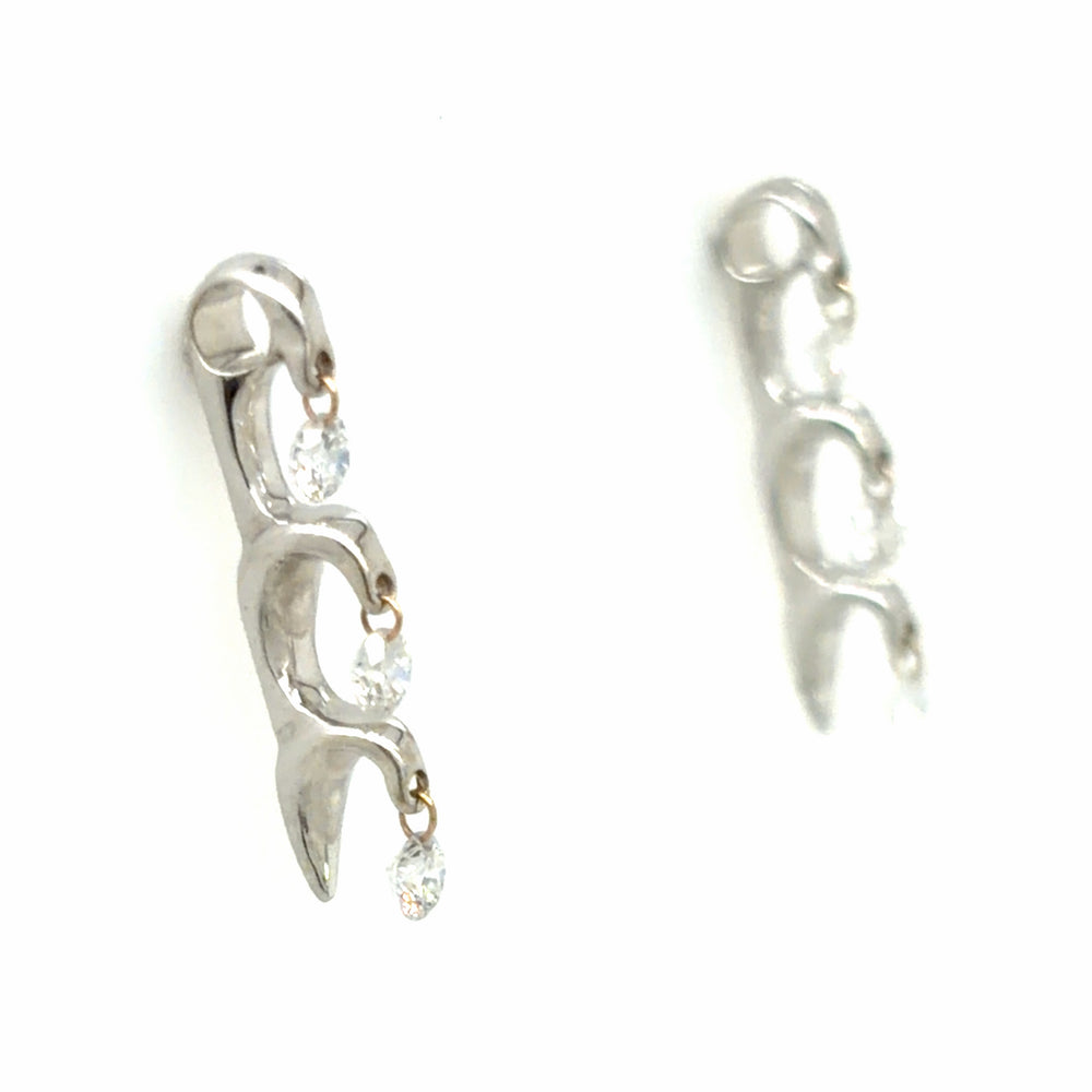 Estate Diamond Modern Dangle Earrings