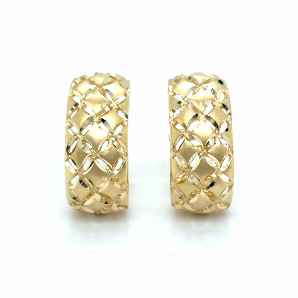 Estate Diamond Patterned J-Hoops