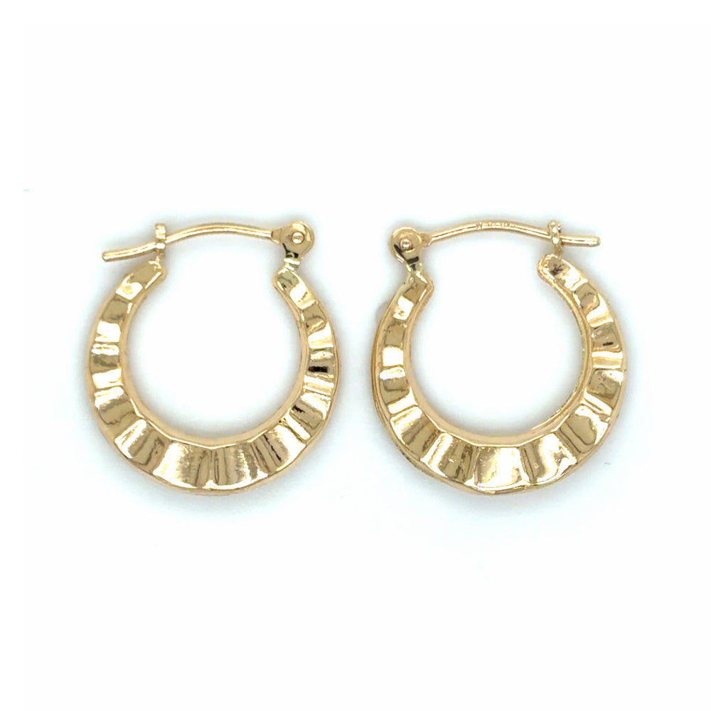 Estate Fluted Huggie Hoops