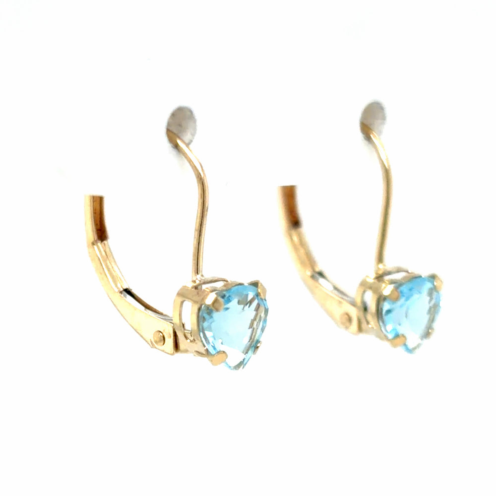 Estate Sky Blue Topaz Drop Earrings