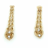 Estate Twisted Rope Dangle Earrings