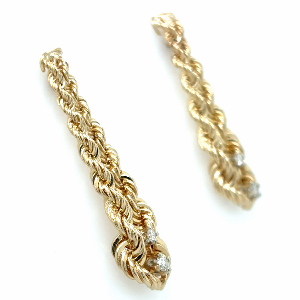 Estate Twisted Rope Dangle Earrings