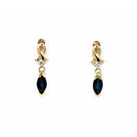 Estate Sapphire & Diamond Dangle Earrings