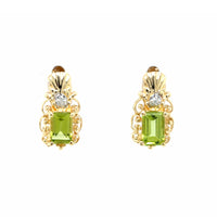 Estate Peridot Picture Frame Earrings