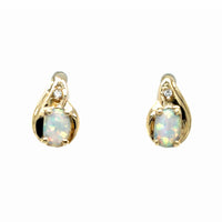 Estate Synthetic Opal Teardrop Earrings