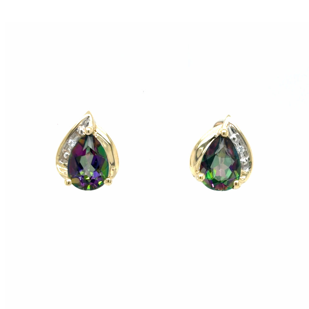 Estate Mystic Topaz Teardrop Earrings