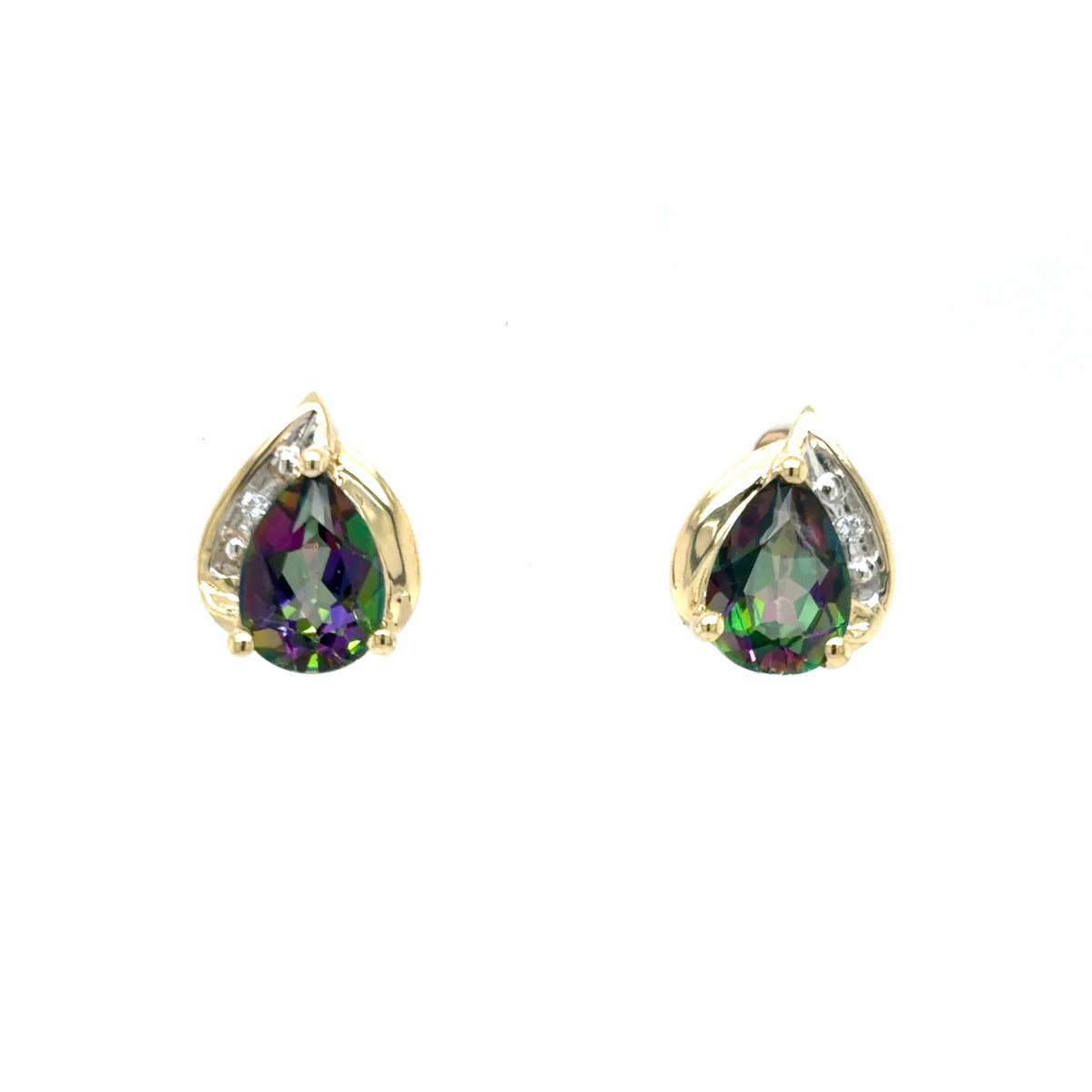 Estate Mystic Topaz Teardrop Earrings