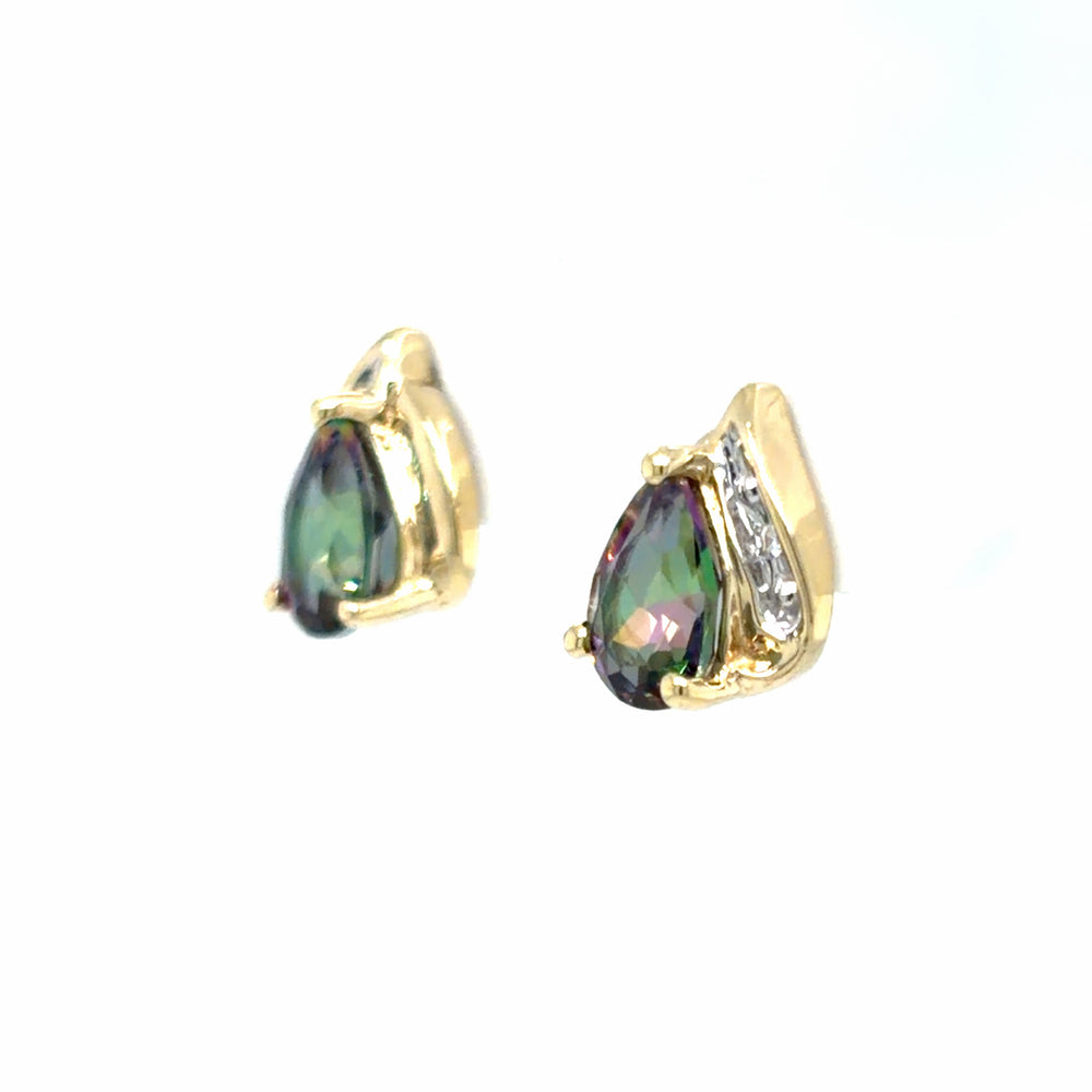 Estate Mystic Topaz Teardrop Earrings