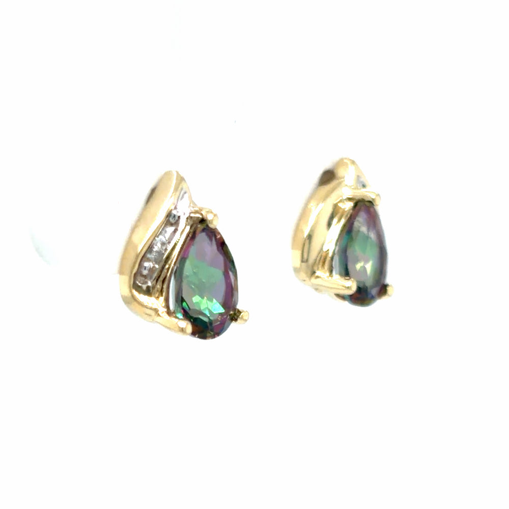 Estate Mystic Topaz Teardrop Earrings