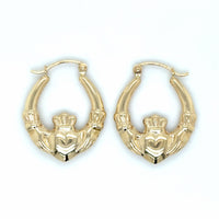 Estate Claddagh Hoop Earrings