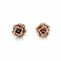 Estate 3-D Rose Stud Earrings