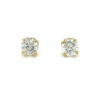 Estate Diamond Studs with Threaded Posts & Screw On Backs