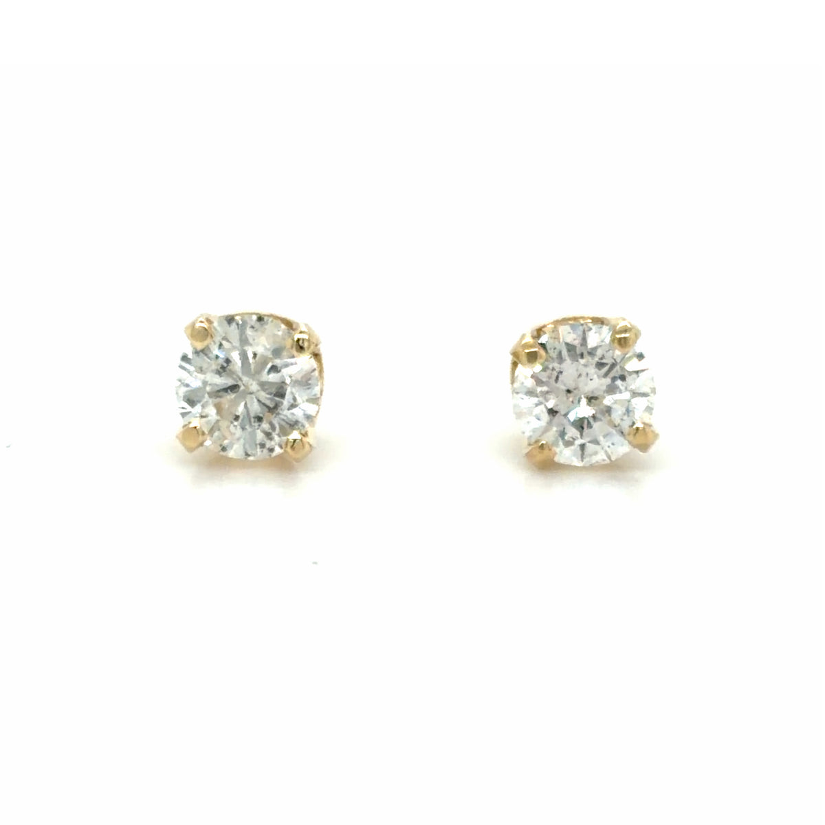 Estate Diamond Studs with Threaded Posts & Screw On Backs