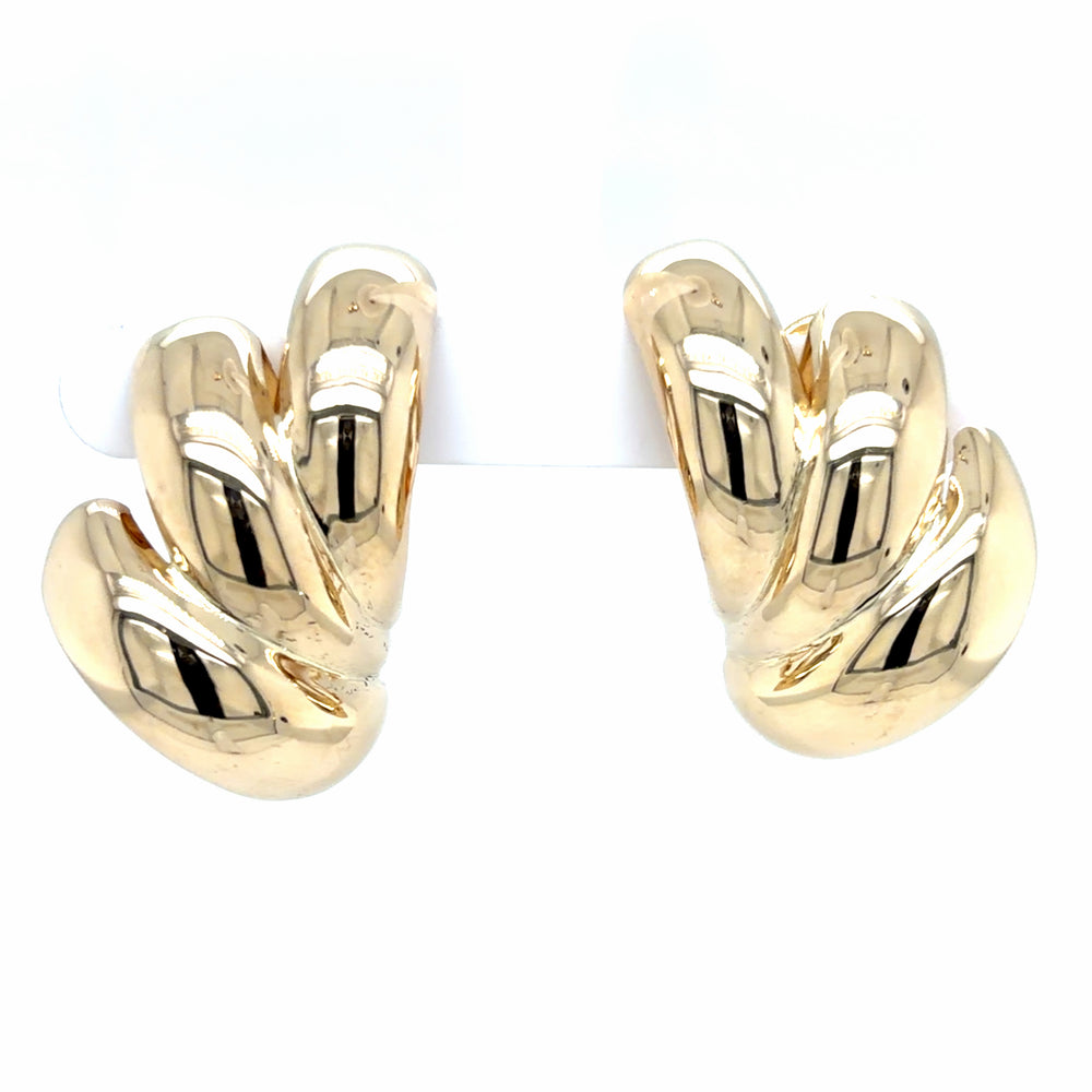 Estate Pair Triple Hoop Statement Earrings