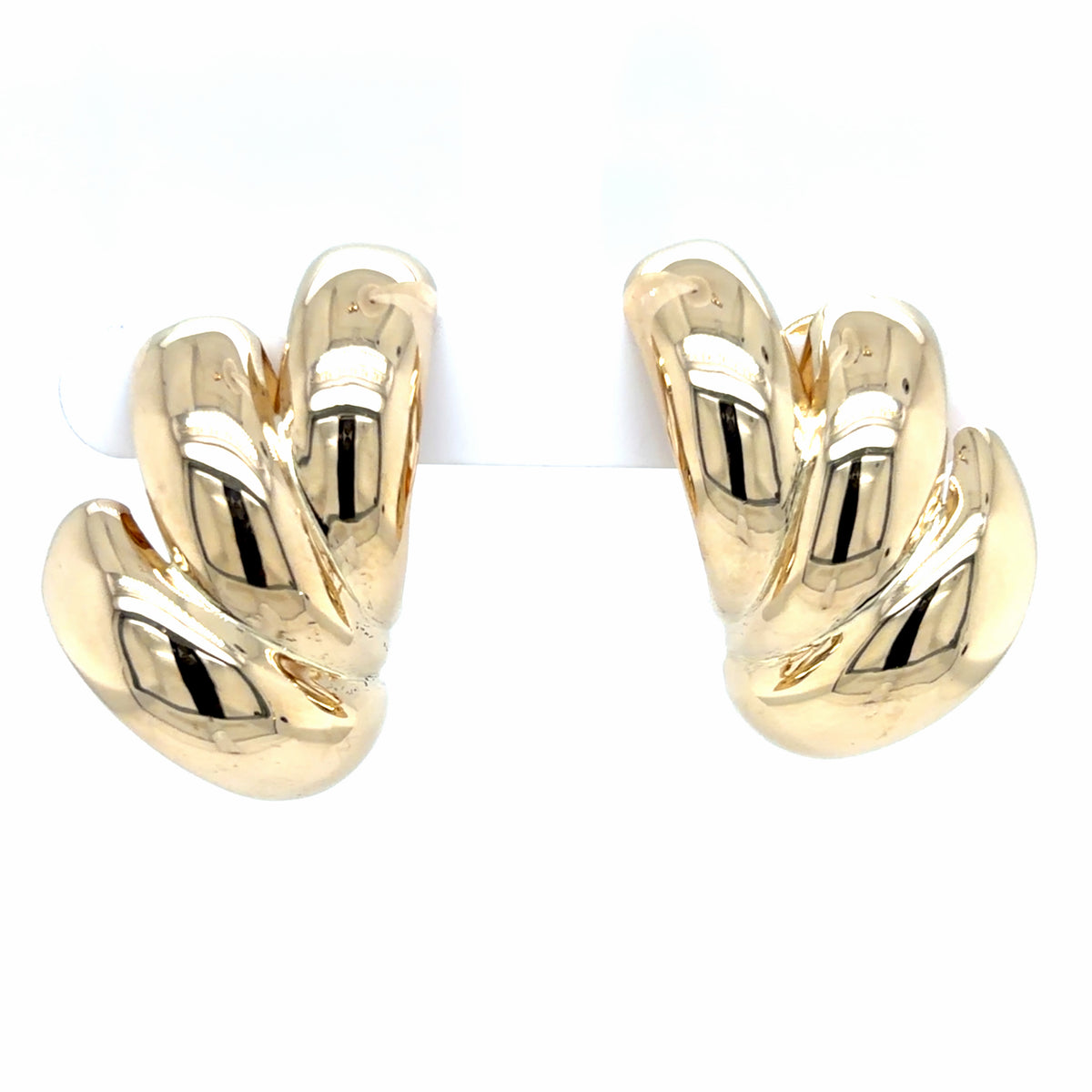 Estate Pair Triple Hoop Statement Earrings