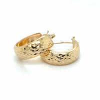 Estate Diamond Cut Huggie Hoops