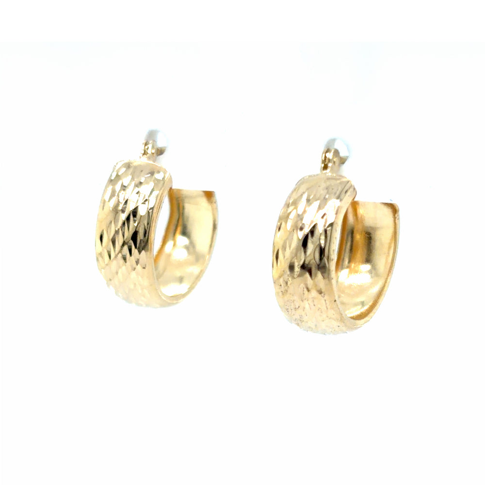Estate Diamond Cut Huggie Hoops