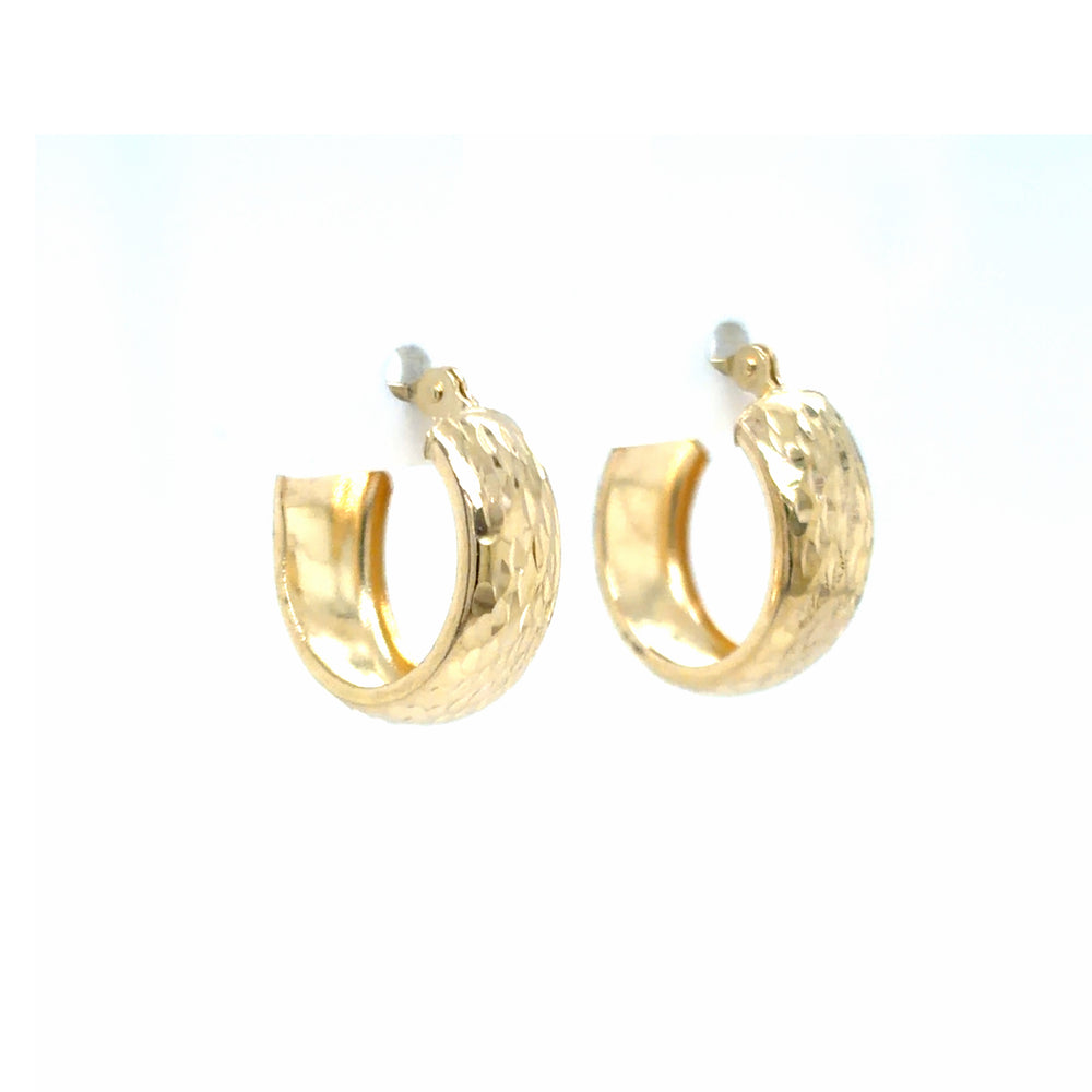 Estate Diamond Cut Huggie Hoops