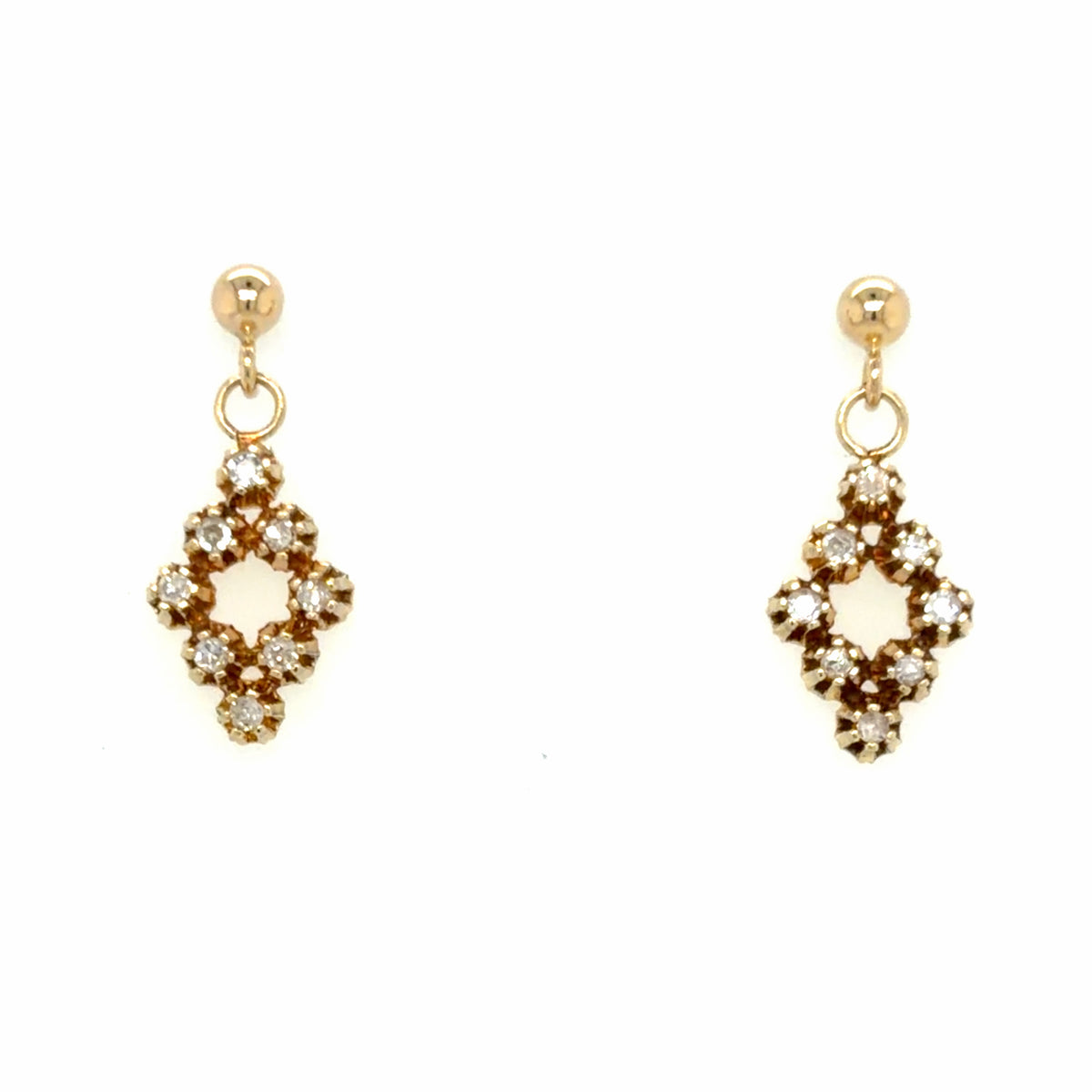 Estate Diamond Dangle Earrings