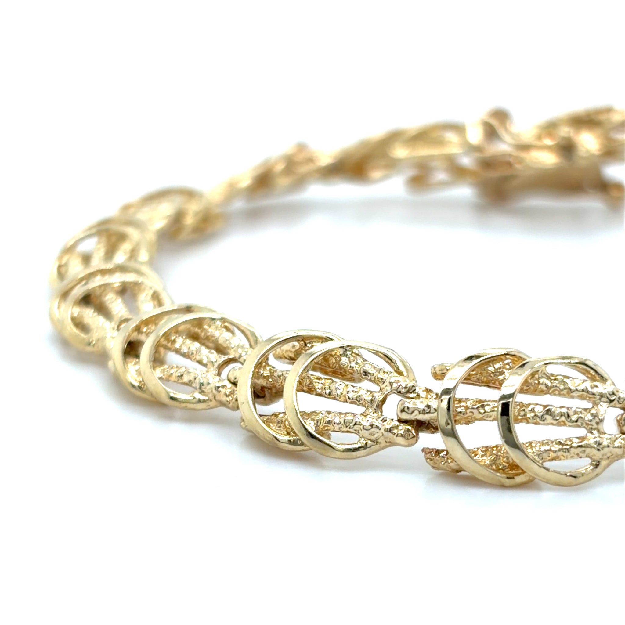 Estate 7" Textured Fancy Link Bracelet
