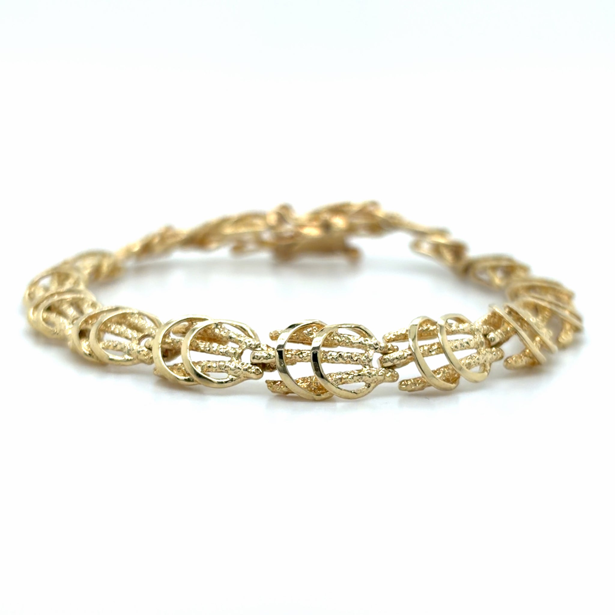 Estate 7" Textured Fancy Link Bracelet