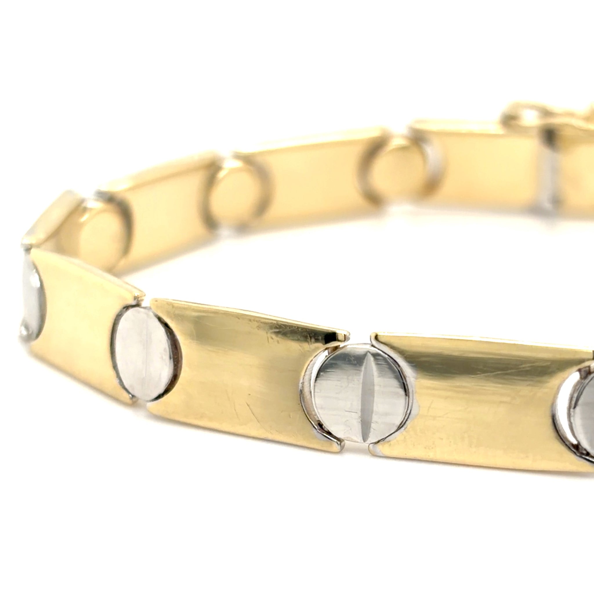 Estate Two Tone Reversible Screw Link Bracelet