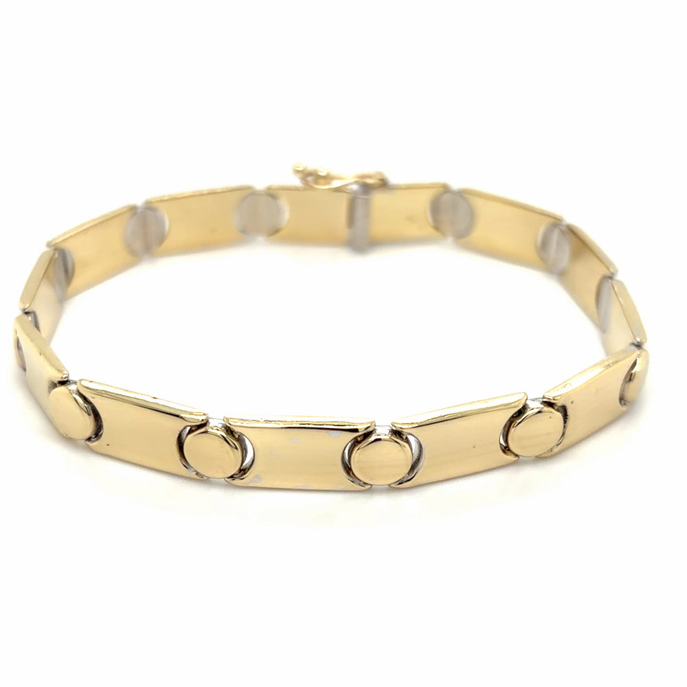 Estate Two Tone Reversible Screw Link Bracelet