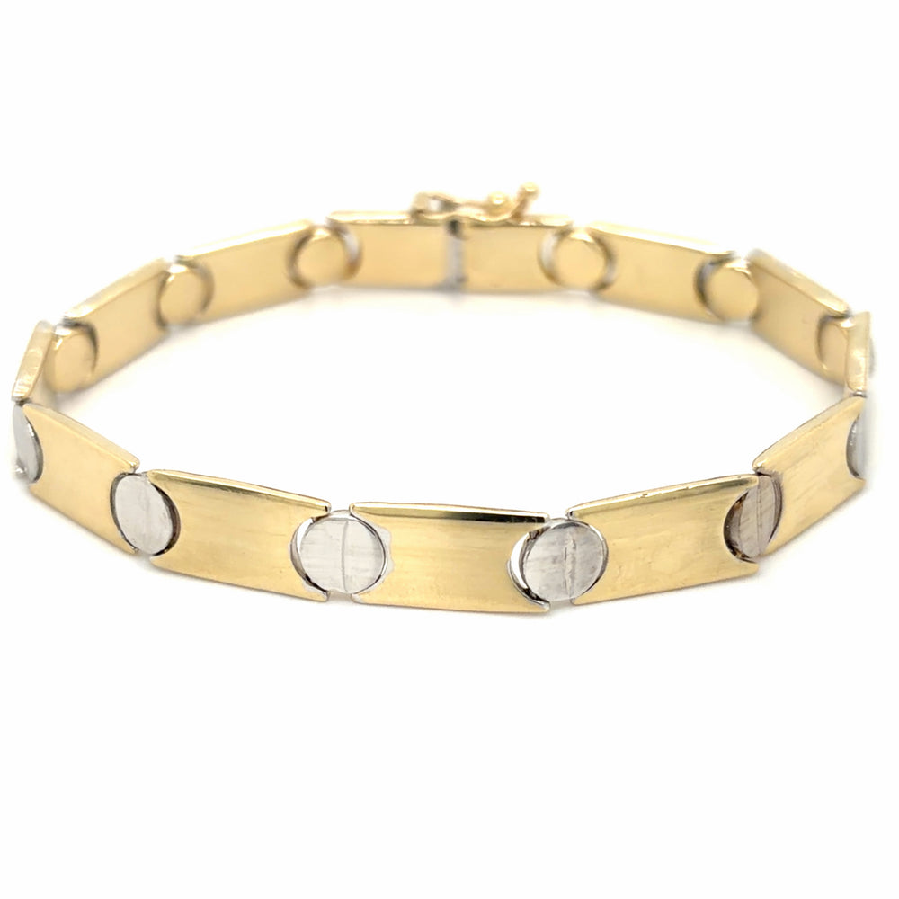 Estate Two Tone Reversible Screw Link Bracelet
