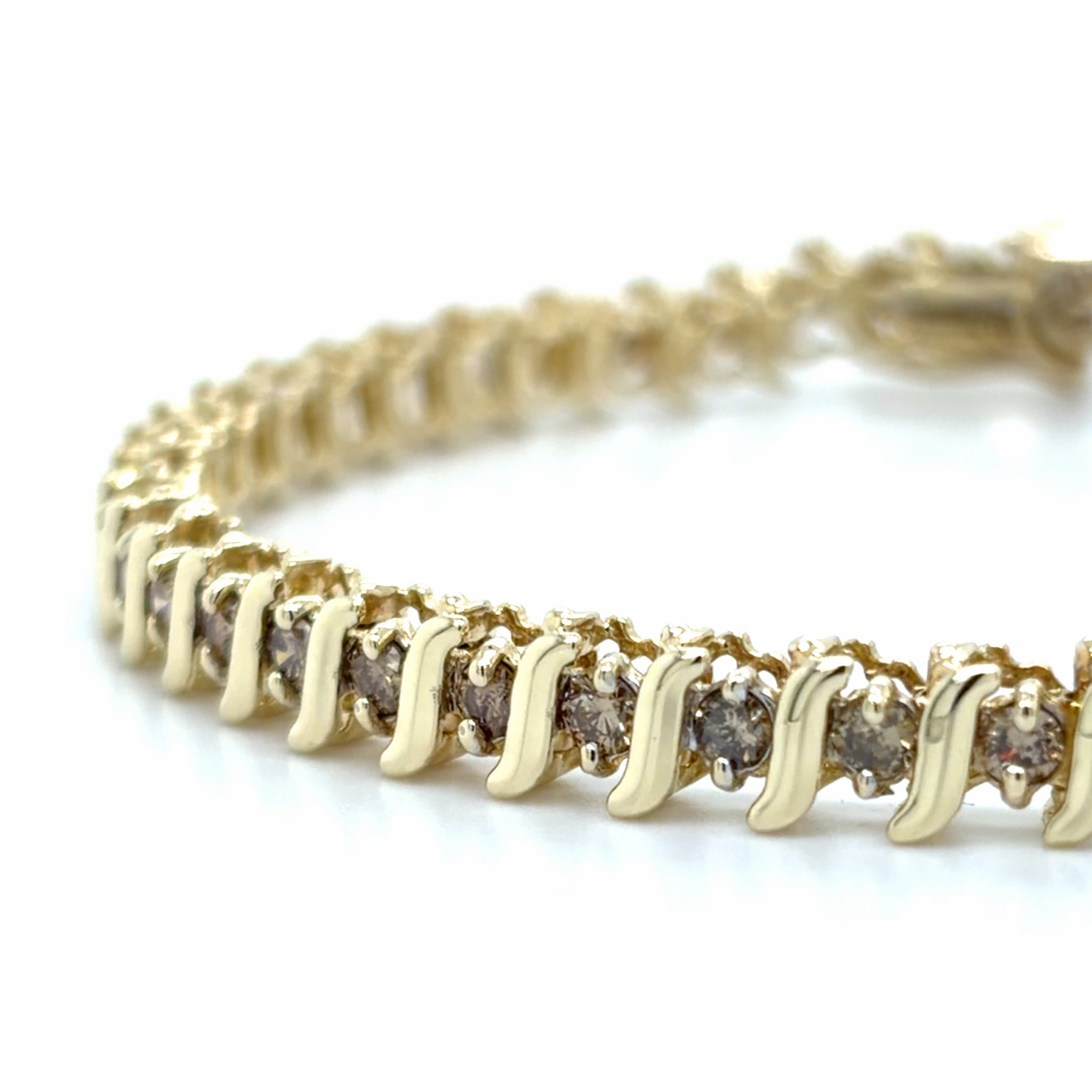 Estate Champagne Diamond Tennis Bracelet
