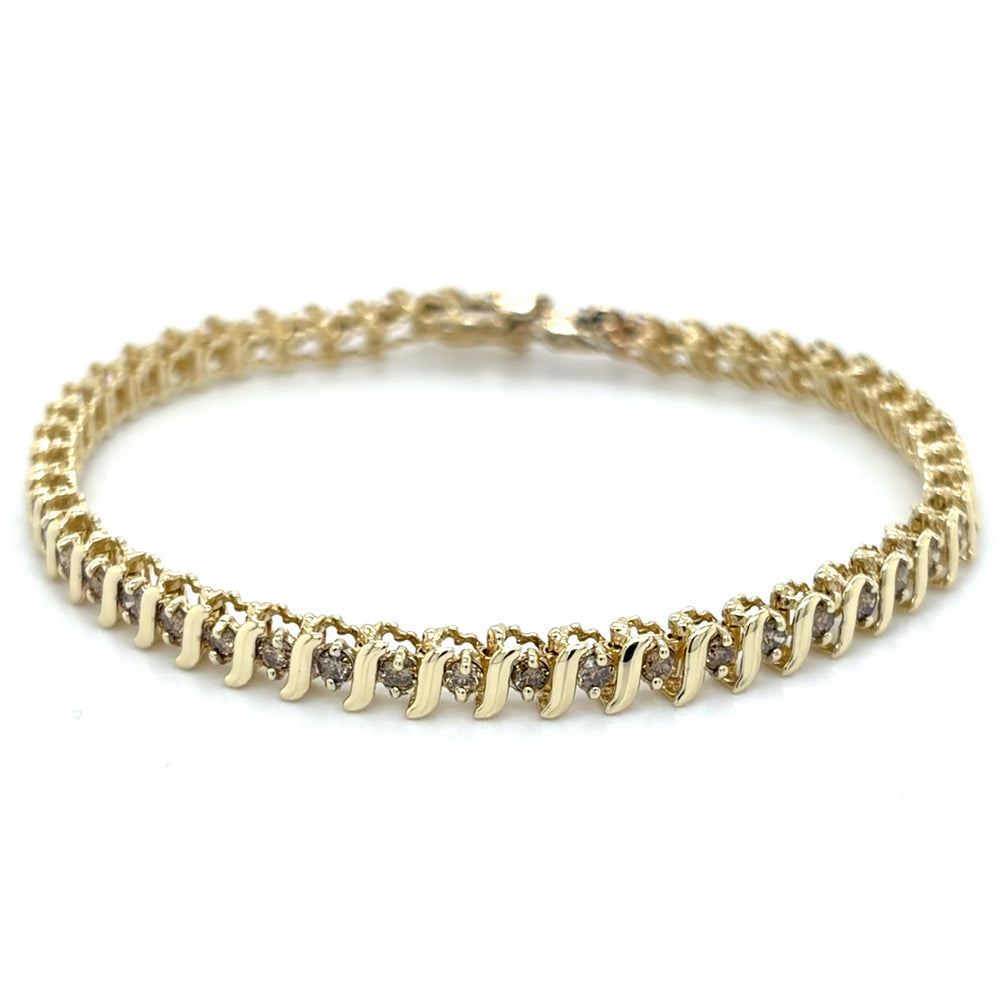 Estate Champagne Diamond Tennis Bracelet