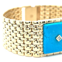 Estate Concord Turquoise Panther Link Bracelet