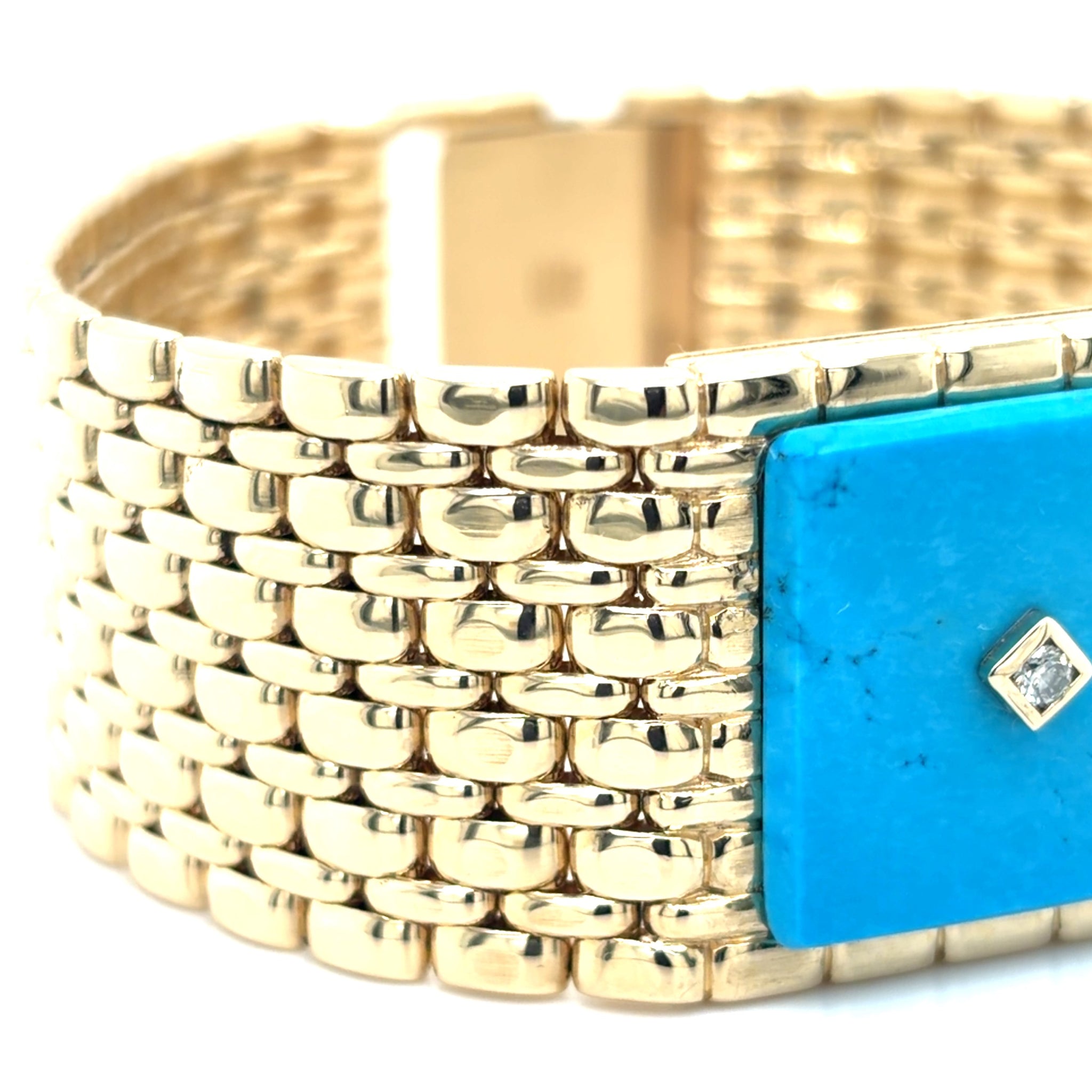 Estate Concord Turquoise Panther Link Bracelet