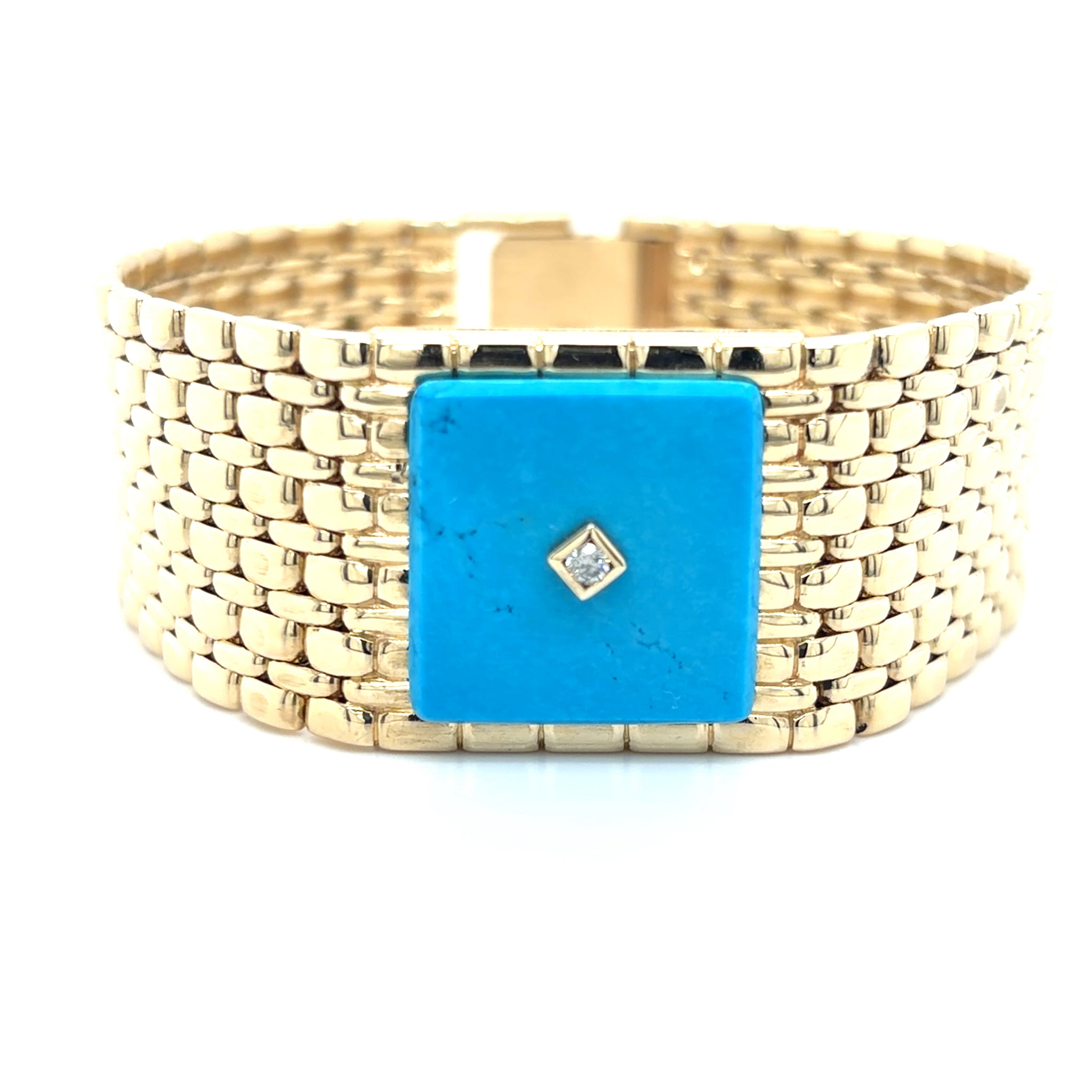 Estate Concord Turquoise Panther Link Bracelet